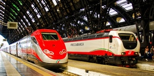 stazione, treni, rosso, binari, bianco