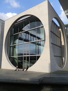 cielo, cerchi, nuvole, persone, cerchio, cubo, architettura, riflessi, scalini, edificio, vetro, moderno, acqua, azzurro, vetri, scala, scale, bianco, linee, vetrate, palazzo, riflesso, finestre, geometrie, cemento