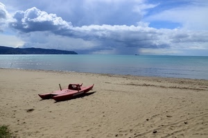 mare, nuvole, sabbia, spiaggia, pattino, barca, acqua