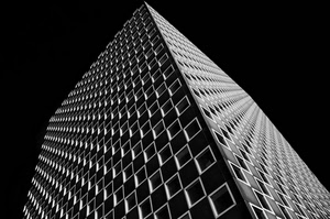 bianconero, finestre, palazzo, grattacielo, quadrati, nero, prospettiva, architettura, geometrie, geometria